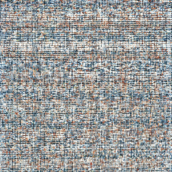 HomeRoots 5' Handmade Tufted Area Rug - Cozy Blue Ivory and Orange Plaid Design for Timeless Style and Comfort 5' X 8' 511302