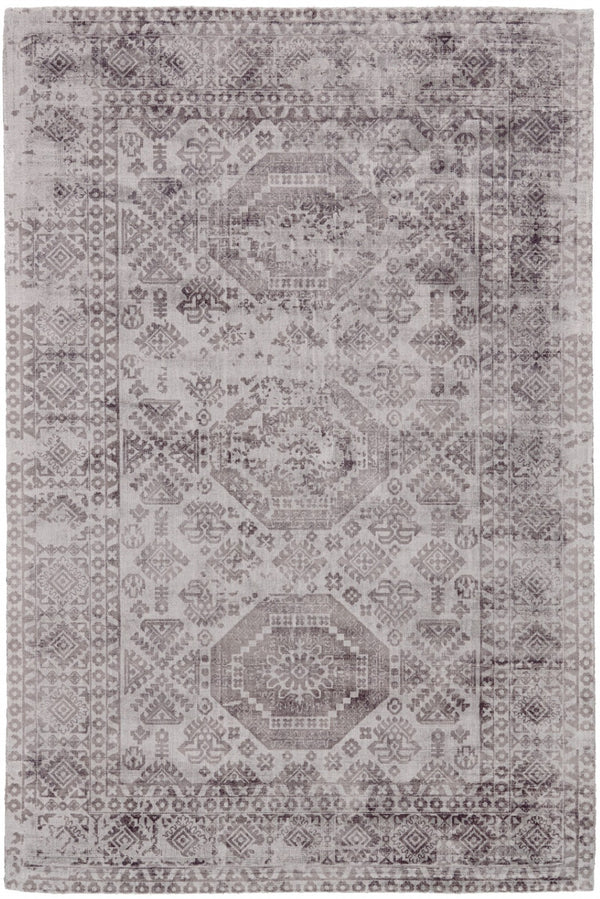 HomeRoots 5' Gray Abstract Hand Woven Area Rug – Contemporary Artistry for Modern Spaces and Timeless Charm 5' X 8' 511321