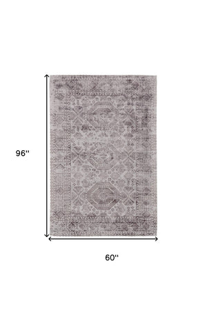 HomeRoots 5' Gray Abstract Hand Woven Area Rug – Contemporary Artistry for Modern Spaces and Timeless Charm 5' X 8' 511321