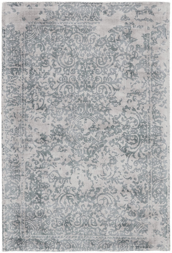 HomeRoots 5' Hand-Woven Blue and Gray Abstract Area Rug for Modern Spaces, Unique Artistry and Durability 5' X 8' 511325