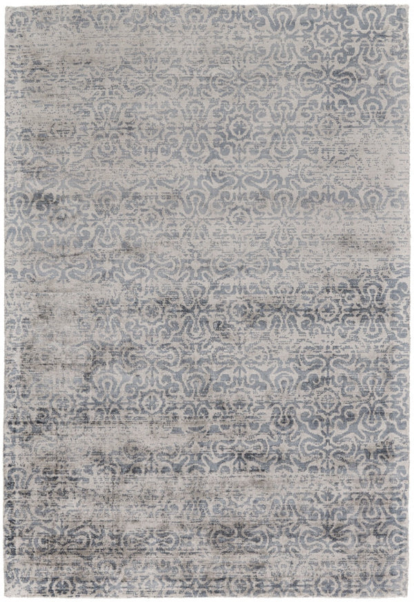 HomeRoots 5' Gray and Ivory Hand-Woven Abstract Area Rug - Artisan Charm for Modern Homes and Transitional Spaces 5' X 8' 511328
