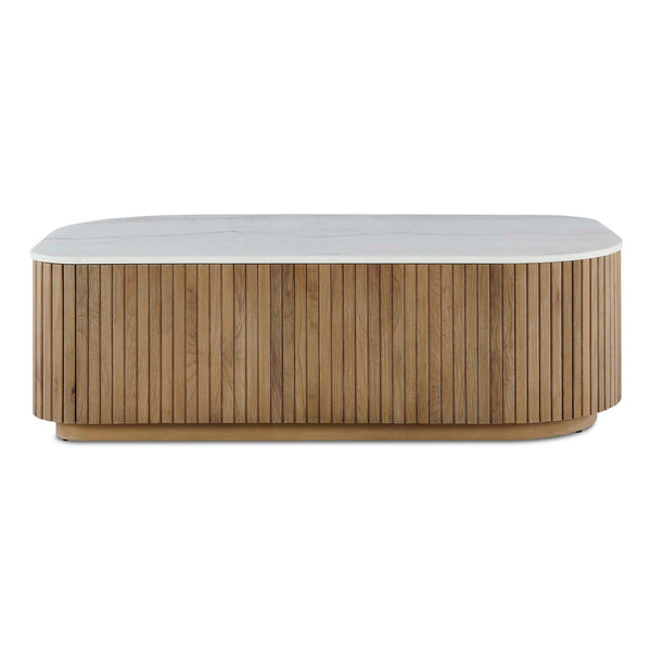 Uttermost Uttermost Arik White Marble Top Alder Wood Coffee Table for Elegant Living Rooms 51132