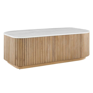 Uttermost Arik White Marble Top Alder Wood Coffee Table for Elegant Living Rooms