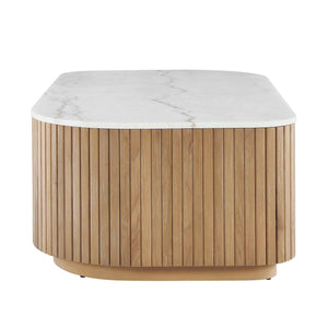 Uttermost Arik White Marble Top Alder Wood Coffee Table for Elegant Living Rooms