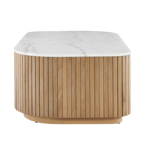 Uttermost Arik White Marble Top Alder Wood Coffee Table for Elegant Living Rooms