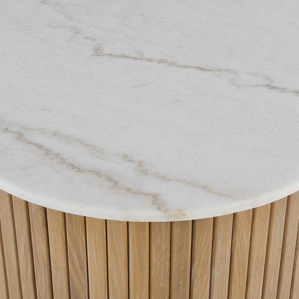Uttermost Arik White Marble Top Alder Wood Coffee Table for Elegant Living Rooms