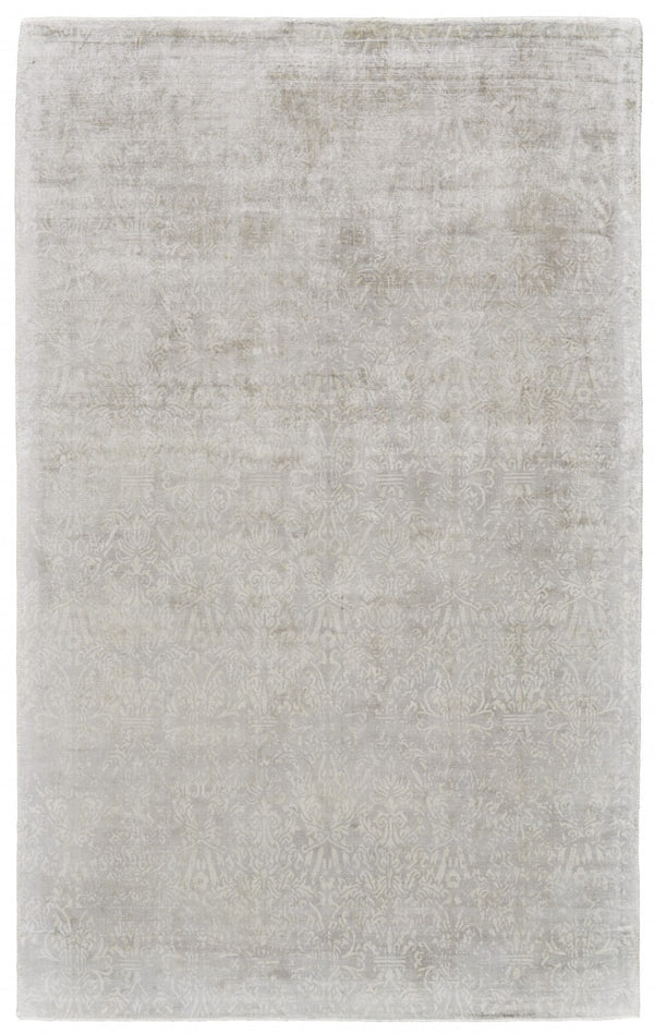 HomeRoots 5' Hand-Woven Gray and Ivory Abstract Area Rug - Elegant Design for Modern and Transitional Spaces 5' x 8' 511330