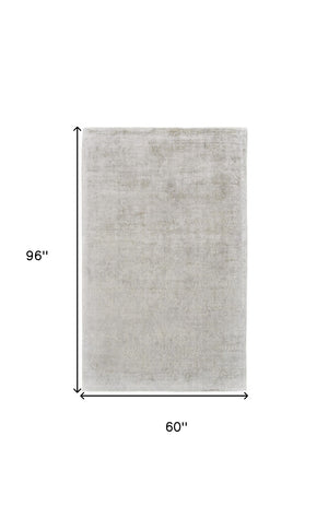 HomeRoots 5' Hand-Woven Gray and Ivory Abstract Area Rug - Elegant Design for Modern and Transitional Spaces 5' x 8' 511330