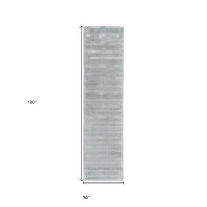 Homeroots 4' Hand Woven Area Rug - Unique Artisan Crafted Design For Stylish Home Décor And Comfort Gray Viscose 511347