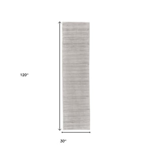 Homeroots 4' Hand Woven Area Rug - Unique Artisan Crafted Design For Stylish Home Décor And Comfort Gray,Silver Viscose 511353