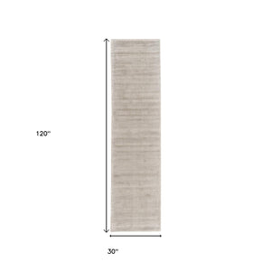 Homeroots 4' Hand Woven Area Rug - Unique Artisan Crafted Design For Stylish Home Décor And Comfort Ivory,Taupe Viscose 511359