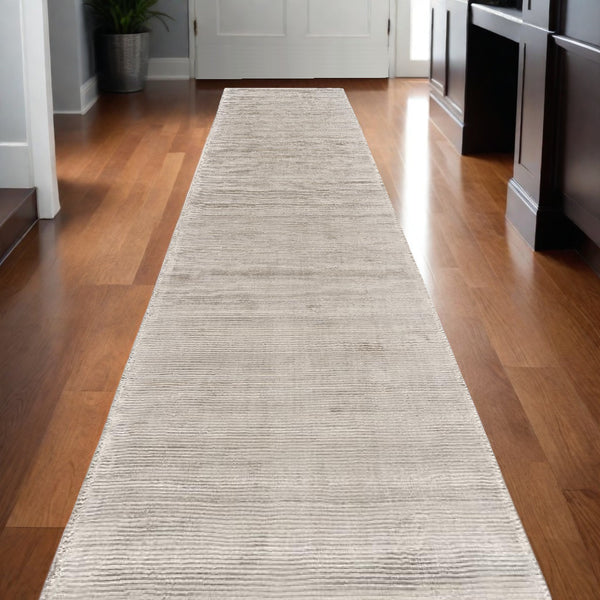 Homeroots 4' Hand Woven Area Rug - Unique Artisan Crafted Design For Stylish Home Décor And Comfort Ivory,Taupe Viscose 511359