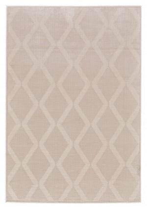 HomeRoots 5' Ivory Geometric Area Rug - Stylish, Durable, and Easy-Care Addition to Any Living Space Decor 5' X 8' 511367