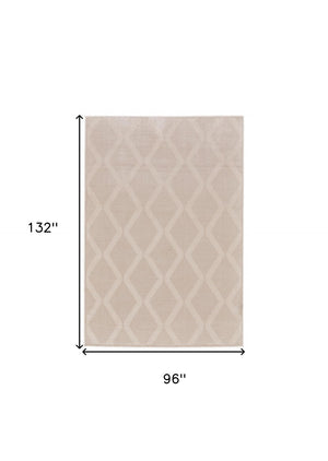 HomeRoots 5' Ivory Geometric Area Rug - Stylish, Durable, and Easy-Care Addition to Any Living Space Decor 8' X 11' 511368