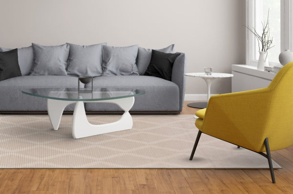 HomeRoots 5' Ivory Geometric Area Rug - Stylish, Durable, and Easy-Care Addition to Any Living Space Decor 10' X 13' 511369