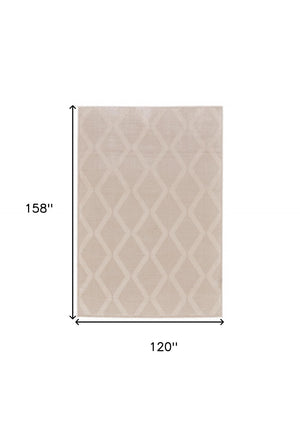 HomeRoots 5' Ivory Geometric Area Rug - Stylish, Durable, and Easy-Care Addition to Any Living Space Decor 10' X 13' 511369