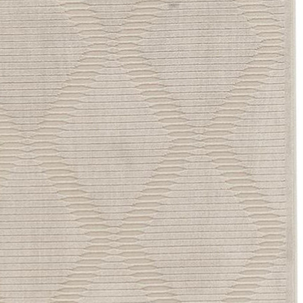 HomeRoots 5' Ivory Geometric Area Rug - Stylish, Durable, and Easy-Care Addition to Any Living Space Decor 8' Runner 511370