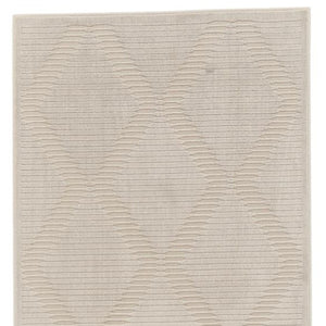 HomeRoots 5' Ivory Geometric Area Rug - Stylish, Durable, and Easy-Care Addition to Any Living Space Decor 8' Runner 511370