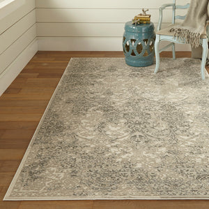 Homeroots 5' X 8' Ivory Gray And Black Abstract Stain Resistant Area Rug  Polypropylene 511375