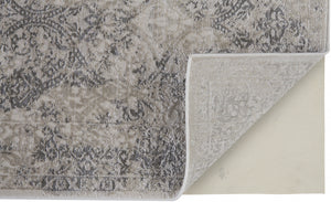 Homeroots 8' X 11' Ivory Gray And Black Abstract Stain Resistant Area Rug  Polypropylene 511376