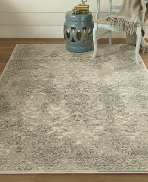 Homeroots 10' X 13' Ivory Gray And Black Abstract Stain Resistant Area Rug  Polypropylene 511377