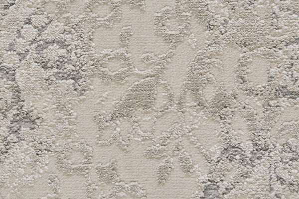 Homeroots 10' X 13' Ivory Gray And Black Abstract Stain Resistant Area Rug  Polypropylene 511377