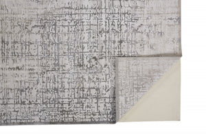 HomeRoots 5' Gray and Ivory Abstract Area Rug - Stain Resistant, Durable, Modern Design for Any Room 10' X 13' 511381