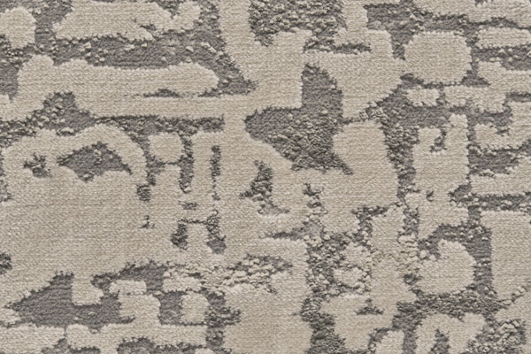 HomeRoots 5' Gray and Ivory Abstract Area Rug - Stain Resistant, Durable, Modern Design for Any Room 10' X 13' 511381