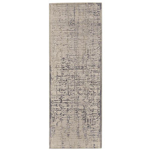 HomeRoots 5' Gray and Ivory Abstract Area Rug - Stain Resistant, Durable, Modern Design for Any Room 8' Runner 511382