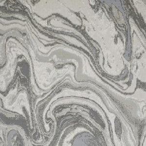 HomeRoots 5' Gray Ivory and Silver Abstract Area Rug - Modern Design, Stain-Resistant, Soft, Durable Elegance 8' Runner 511386