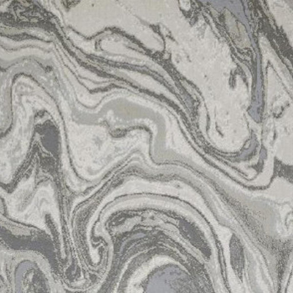 HomeRoots 5' Gray Ivory and Silver Abstract Area Rug - Modern Design, Stain-Resistant, Soft, Durable Elegance 8' Runner 511386