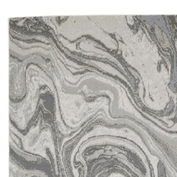 HomeRoots 5' Gray Ivory and Silver Abstract Area Rug - Modern Design, Stain-Resistant, Soft, Durable Elegance 8' Runner 511386