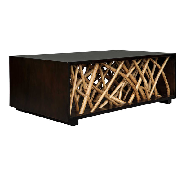 Uttermost Teak Branch Maze Coffee Table Sculptural Mahogany Wood Living Room Accent