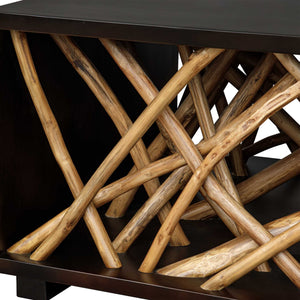 Uttermost Teak Branch Maze Coffee Table Sculptural Mahogany Wood Living Room Accent