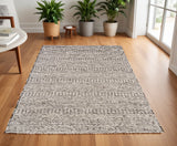 Homeroots 4' X 6' Gray And Ivory Wool Hand Woven Area Rug  Wool 511391