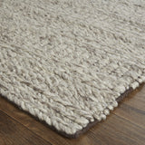 Homeroots 4' X 6' Gray And Ivory Wool Hand Woven Area Rug  Wool 511391