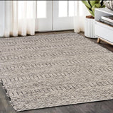 Homeroots 5' X 8' Gray And Ivory Wool Hand Woven Area Rug  Wool 511392