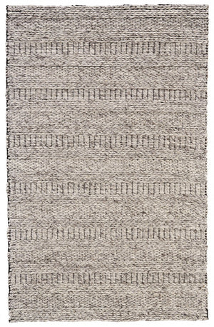 HomeRoots 4' Gray and Ivory Wool Hand-Woven Area Rug - Timeless, Durable, and Stain-Resistant for Any Space 8' X 11' 511393