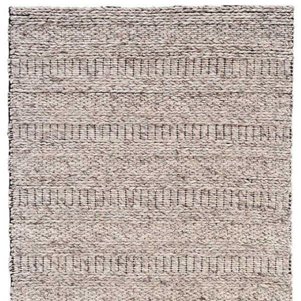 HomeRoots 4' Gray and Ivory Wool Hand-Woven Area Rug - Timeless, Durable, and Stain-Resistant for Any Space 10' X 13' 511394