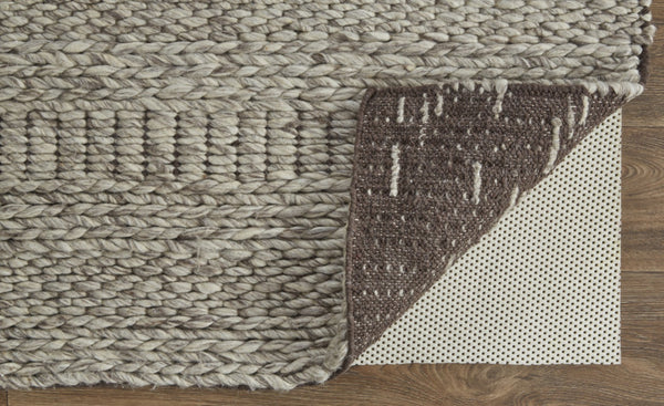 HomeRoots 4' Gray and Ivory Wool Hand-Woven Area Rug - Timeless, Durable, and Stain-Resistant for Any Space 10' X 13' 511394