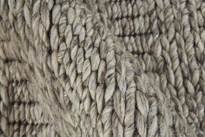 HomeRoots 4' Gray and Ivory Wool Hand-Woven Area Rug - Timeless, Durable, and Stain-Resistant for Any Space 10' X 13' 511394