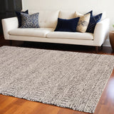 Homeroots 10' X 13' Gray And Ivory Wool Hand Woven Area Rug  Wool 511394