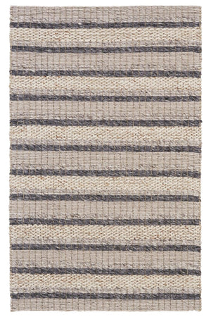 HomeRoots 4' Hand Woven Wool Area Rug in Gray and Ivory Stripes - Stylish, Durable, and Stain Resistant Design 4' X 6' 511396