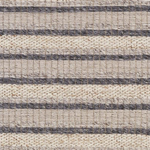 HomeRoots 4' Hand Woven Wool Area Rug in Gray and Ivory Stripes - Stylish, Durable, and Stain Resistant Design 4' X 6' 511396