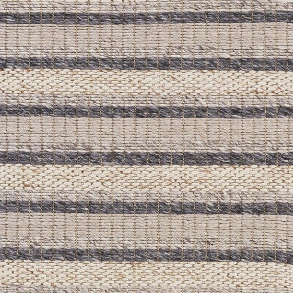 HomeRoots 4' Hand Woven Wool Area Rug in Gray and Ivory Stripes - Stylish, Durable, and Stain Resistant Design 4' X 6' 511396
