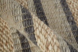 HomeRoots 4' Hand Woven Wool Area Rug in Gray and Ivory Stripes - Stylish, Durable, and Stain Resistant Design 4' X 6' 511396