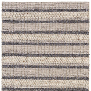 HomeRoots 4' Hand Woven Wool Area Rug in Gray and Ivory Stripes - Stylish, Durable, and Stain Resistant Design 4' X 6' 511396