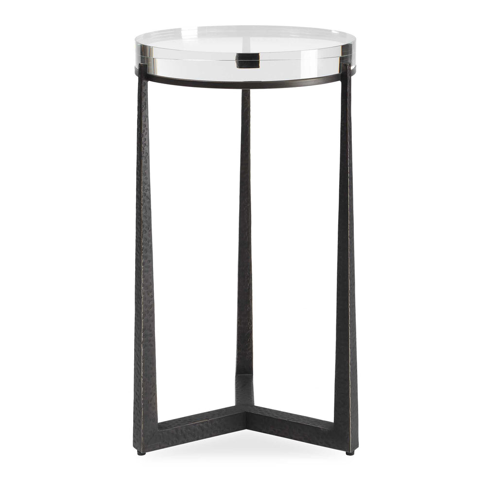 Uttermost Uttermost Midas Crystal Top Round Side Table with Dark Bronze Iron Base 51139