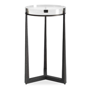 Uttermost Uttermost Midas Crystal Top Round Side Table with Dark Bronze Iron Base 51139