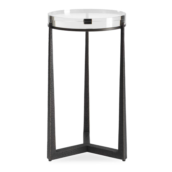 Uttermost Uttermost Midas Crystal Top Round Side Table with Dark Bronze Iron Base 51139